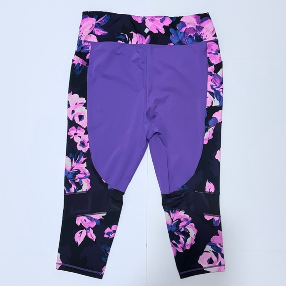 Set of 2 LuLaRoe Rise Fearless Crop Fitness Leggings Size 2X Capri Floral - Picture 11 of 16